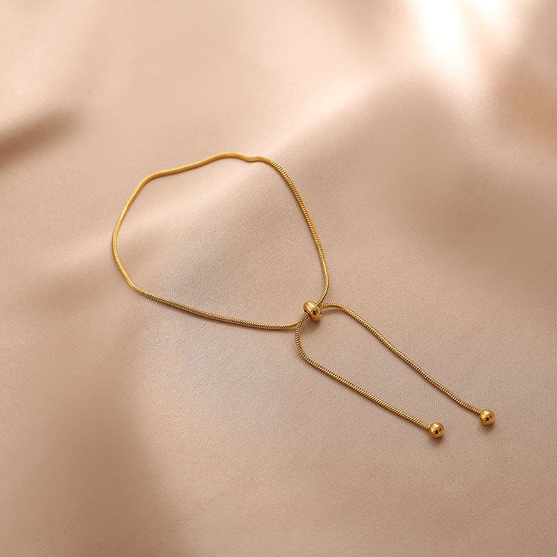 Gelang Wanita Stainless Steel Lapis Emas 18K - Minimalis, Elegan & Awet! - 我的商店