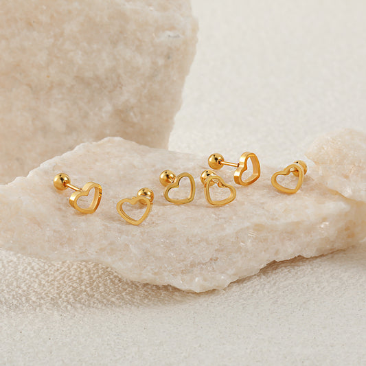 Anting BAUT LOVE BOLONG titanium anti karat korea fashion - 我的商店