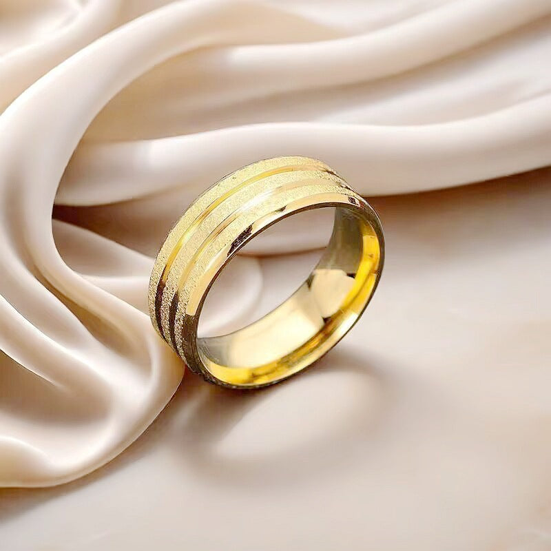 Cincin 18k Emas Berlian Stainless Steel untuk Wanita - Anti Pudar | Aksesoris Fashion Korea - 我的商店