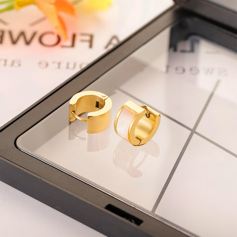 Anting Tebal untuk Wanita - Stainless Steel Lapisan Emas 18k Anti Pudar | Aksesoris Fashion Hadiah untuk Wanita