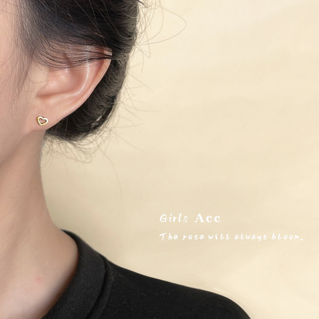 Anting BAUT LOVE BOLONG titanium anti karat korea fashion - 我的商店