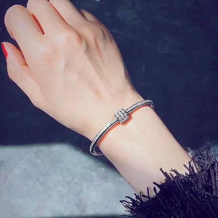 Gelang Fashion untuk Wanita - Berlian Lingkaran Stainless Steel | Perhiasan Mewah Hadiah Elegan - 我的商店