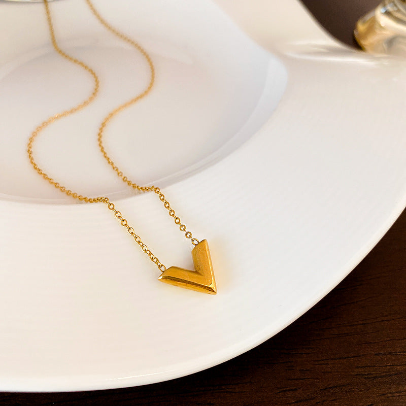 Kalung Huruf untuk Wanita - Stainless Steel 18k Emas Vintage Kwintas | Perhiasan Elegan - 我的商店