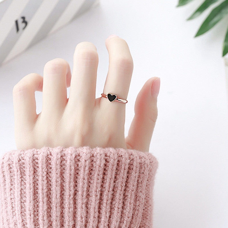 Cincin Love Heart Stainless Steel untuk Wanita - Lapisan Emas 18k | Perhiasan Fashion Elegan Hadiah untuk Wanita - 我的商店