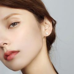 Anting Pearl Stud Wanita - Desain Minimalis Gaya Korea, Perak Berkualitas