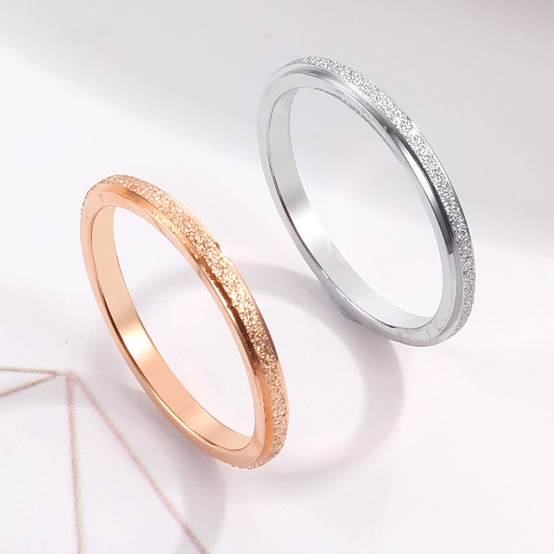 Cincin Wanita Stainless Steel - Lapis Emas, Tidak Kusam & Tidak Pudar, Elegan & Trendi! - 我的商店