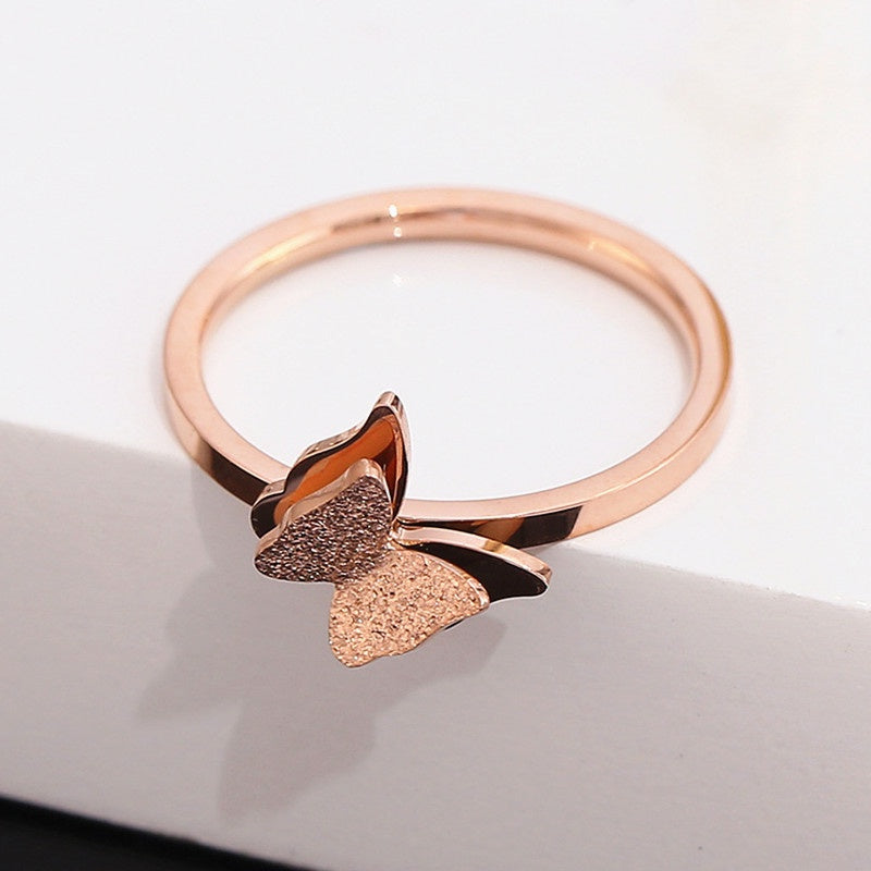 Cincin Kupu-Kupu Vintage untuk Wanita - Singsing Emas Anti Pudar | Aksesoris Perhiasan Elegan - 我的商店