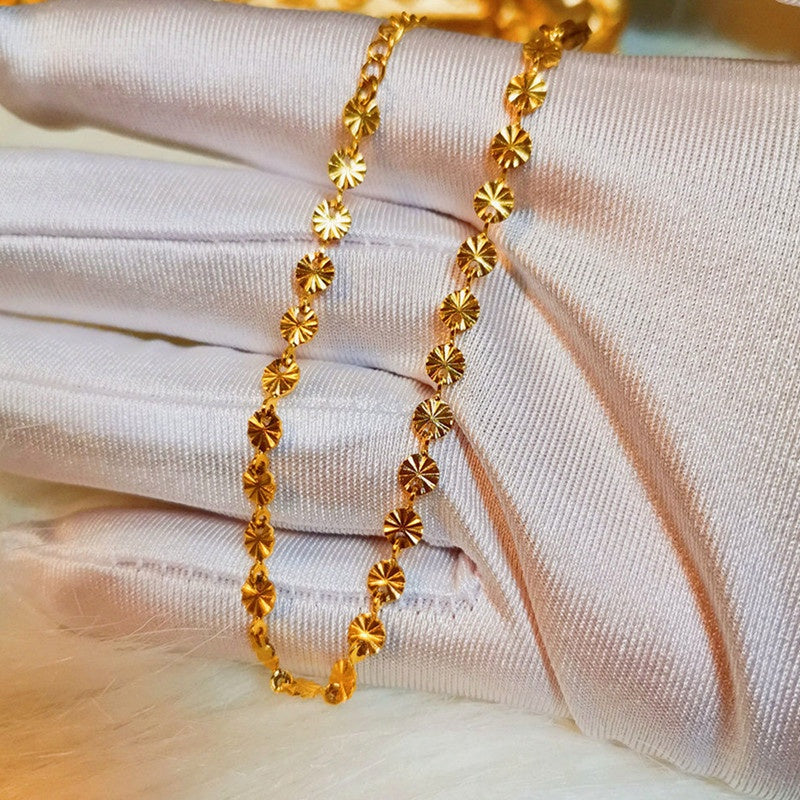 Gelang Bunga Stainless Steel untuk Sahabat - Rantai Emas Anti Kusam, Hadiah Perhiasan Spesial - 我的商店