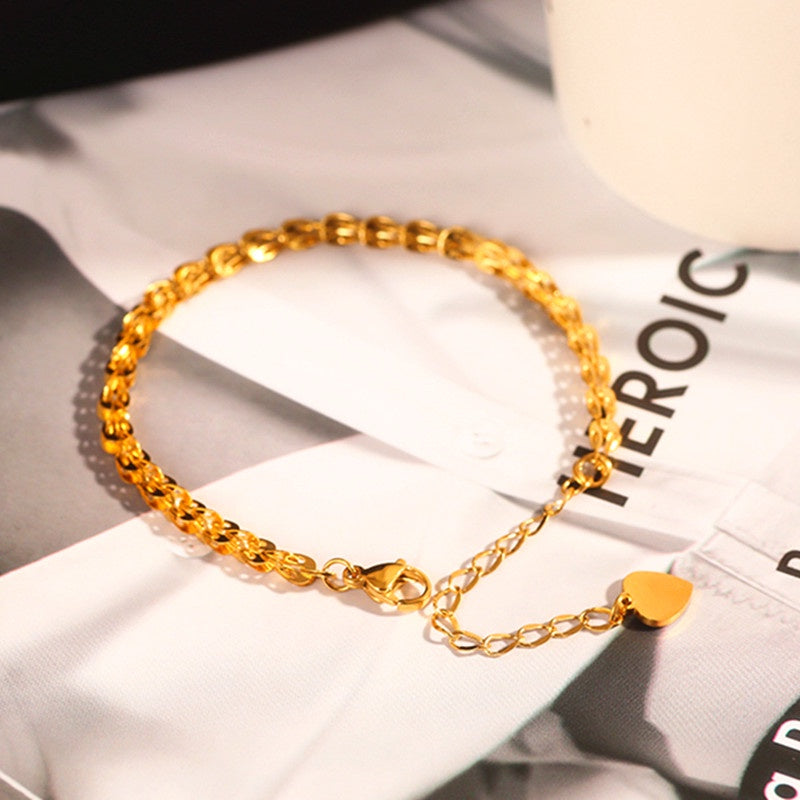 Kalung Choker Wanita Phoenix Tail - Stainless Steel Lapis Emas, Elegan & Cocok untuk Hadiah! - 我的商店