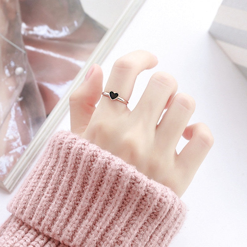 Cincin Love Heart Stainless Steel untuk Wanita - Lapisan Emas 18k | Perhiasan Fashion Elegan Hadiah untuk Wanita - 我的商店