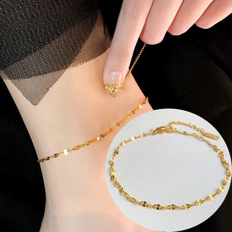 Gelang Kaki Wanita Vintage Liontin Hati - Stainless Steel, Tidak Kusam & Tidak Pudar, Elegan & Awet! - 我的商店