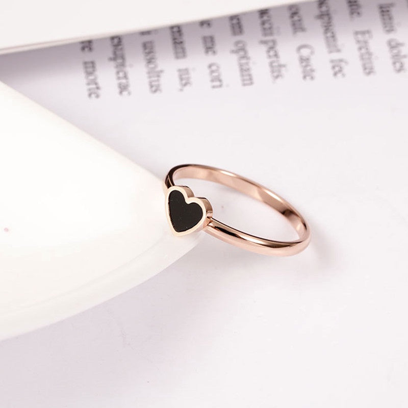 Cincin Love Heart Stainless Steel untuk Wanita - Lapisan Emas 18k | Perhiasan Fashion Elegan Hadiah untuk Wanita - 我的商店