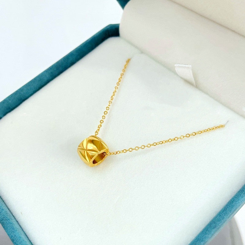 Kalung Fashion Korea dengan Manik-Manik untuk Wanita - Kwintas Pendant Stainless Steel | Aksesoris Perhiasan Trendi - 我的商店