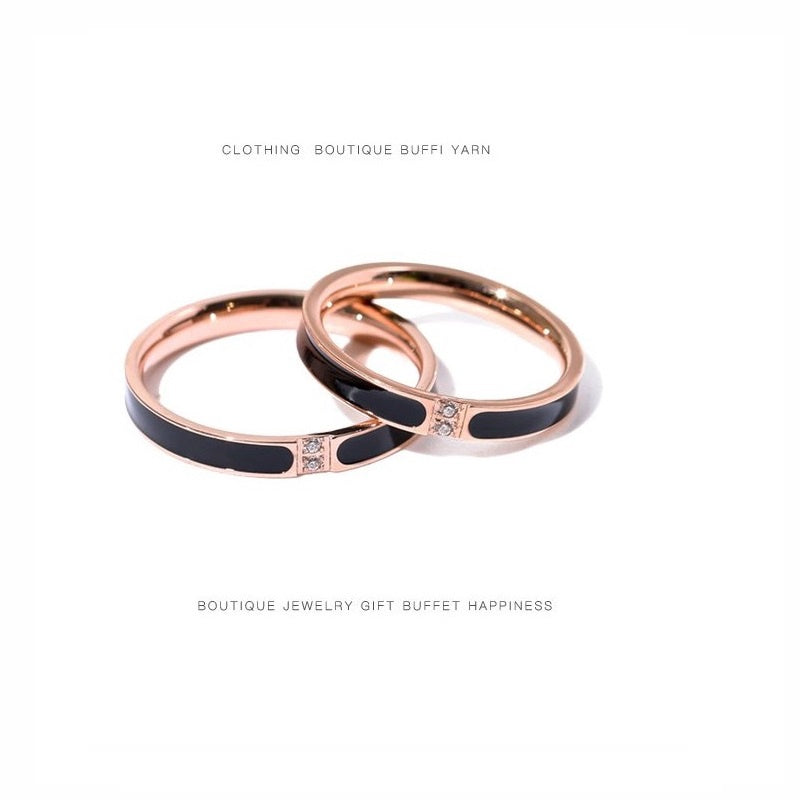 Cincin Wanita Stainless Steel - Lapis Emas, Tidak Kusam & Tidak Pudar, Elegan & Trendi! - 我的商店