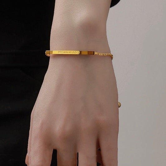 Gelang Couple "LOVER DREAM" - Rantai Emas Stainless Steel Anti Kusam, Hadiah Romantis - 我的商店