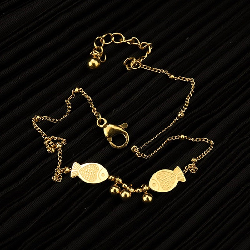 Gelang Kaki Wanita Ikan Keberuntungan - Stainless Steel, Tidak Kusam, Elegan & Cocok untuk Hadiah! - 我的商店