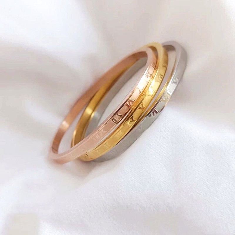Gelang Wanita Angka Romawi - Tidak Kusam & Tidak Pudar, Elegan & Cocok untuk Hadiah! - 我的商店