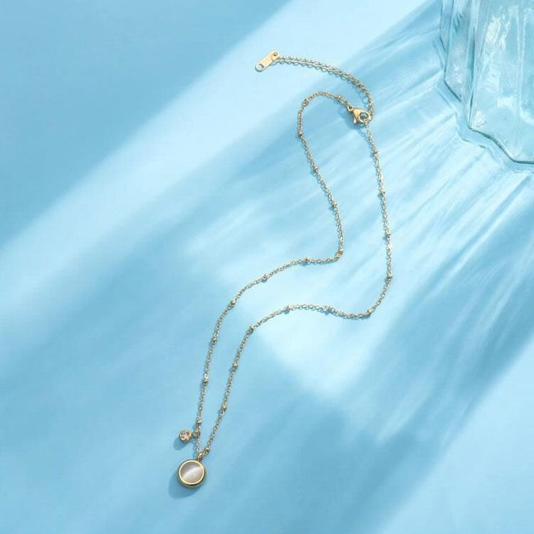 Grosir Kalung Wanita Stainless Steel Liontin Mata Kucing Keberuntungan - Tidak Kusam & Hypoallergenic, Cocok untuk Hadiah! - 我的商店