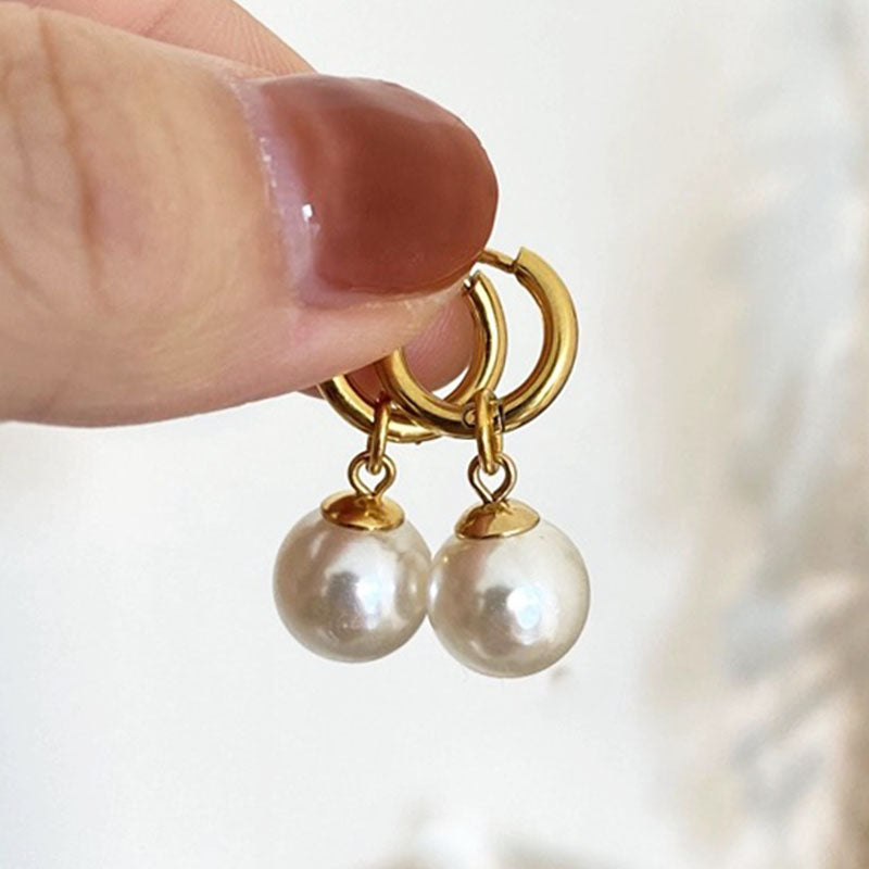 Anting Wanita Mutiara Hikaw - Hypoallergenic, Tidak Pudar, Anti Karat, Elegan & Nyaman! - 我的商店