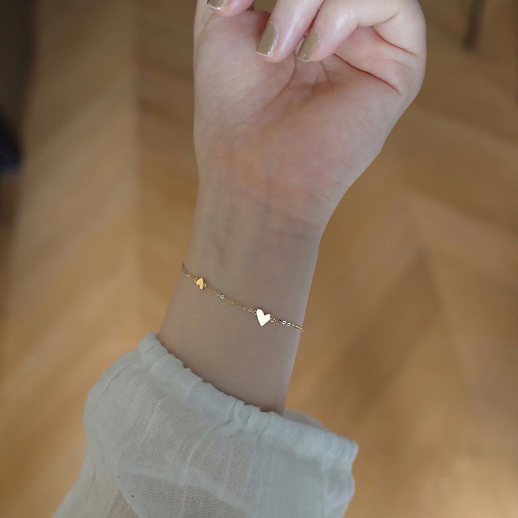 Gelang Pembawa Keberuntungan Wanita - Rantai Emas Stainless Steel Anti Kusam - 我的商店
