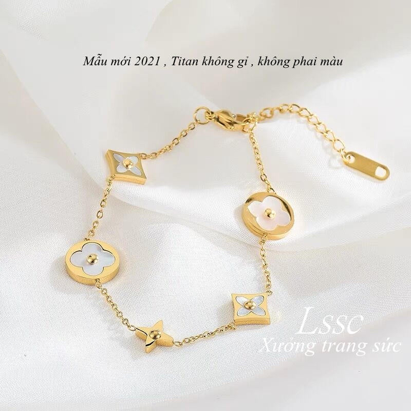 Gelang Wanita Stainless Steel - Rantai Emas 18K Motif Kupu-Kupu, Anti Kusam & Elegan - 我的商店