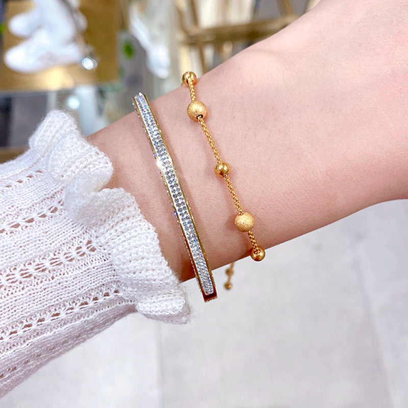 Grosir Gelang Manik Emas untuk Wanita – Desain Sederhana, Anti Karat, Elegan - 我的商店