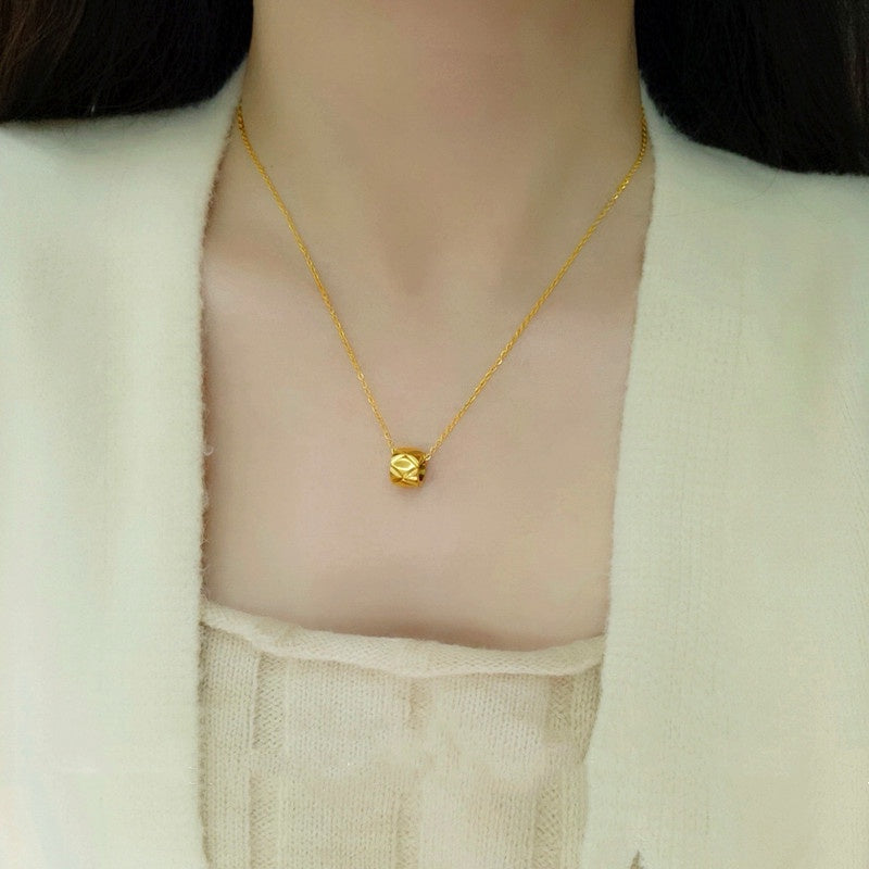 Kalung Fashion Korea dengan Manik-Manik untuk Wanita - Kwintas Pendant Stainless Steel | Aksesoris Perhiasan Trendi - 我的商店