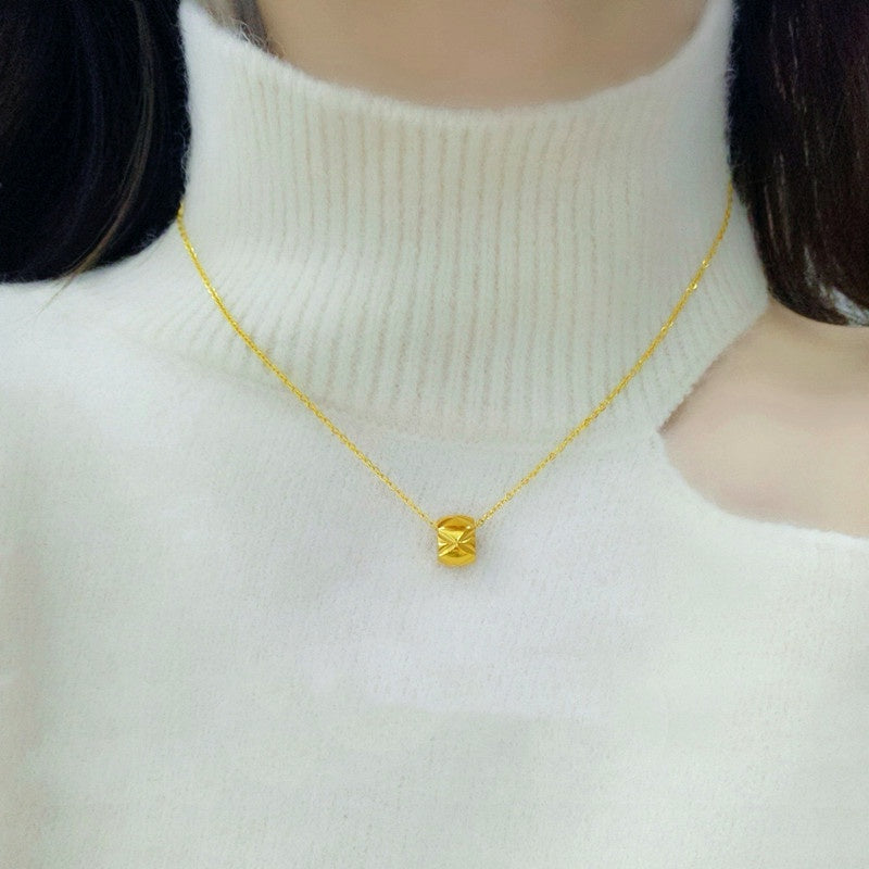 Kalung Fashion Korea dengan Manik-Manik untuk Wanita - Kwintas Pendant Stainless Steel | Aksesoris Perhiasan Trendi - 我的商店