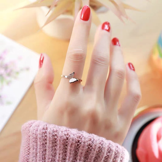 Cincin Kupu-Kupu Vintage untuk Wanita - Singsing Emas Anti Pudar | Aksesoris Perhiasan Elegan - 我的商店