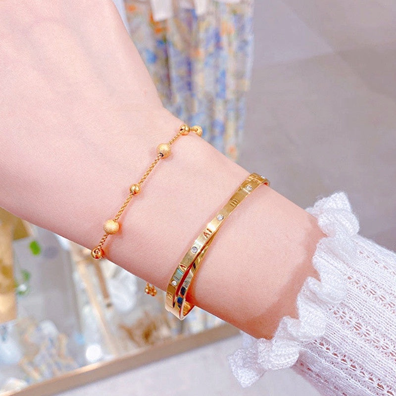 Grosir Gelang Manik Emas untuk Wanita – Desain Sederhana, Anti Karat, Elegan - 我的商店