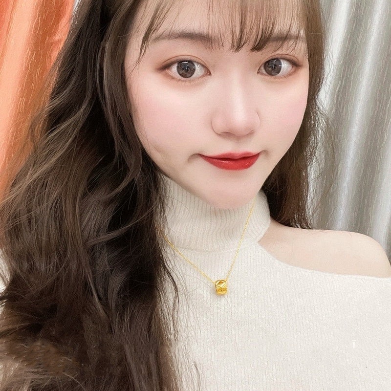 Kalung Fashion Korea dengan Manik-Manik untuk Wanita - Kwintas Pendant Stainless Steel | Aksesoris Perhiasan Trendi - 我的商店