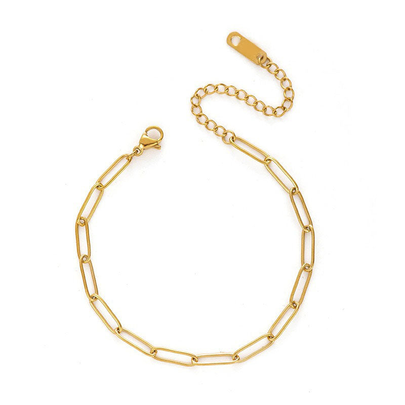 Gosir Gelang Wanita Lapis Emas 18K - Stainless Steel, Elegan & Cocok untuk Hadiah Ulang Tahun! - 我的商店