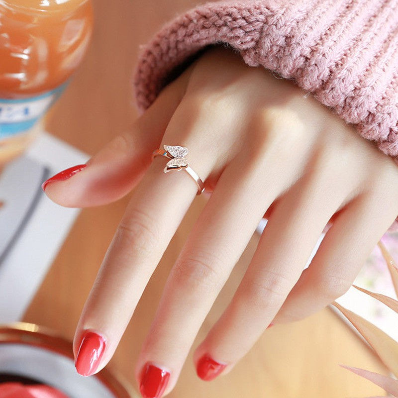 Cincin Kupu-Kupu Vintage untuk Wanita - Singsing Emas Anti Pudar | Aksesoris Perhiasan Elegan - 我的商店