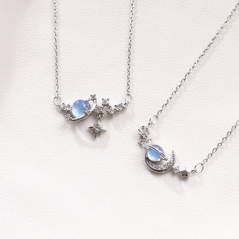 Kalung Pasangan Bulan Vintage - Stainless Steel, Liontin Bulan, Tidak Kusam, Elegan & Cocok untuk Hadiah! - 我的商店