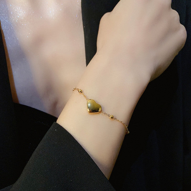 Gelang Hati Wanita - Anti Kusam & Tidak Pudar, Aksesoris Manik Cantik untuk Hadiah Spesial - 我的商店