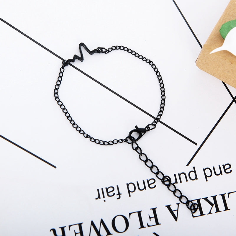 Gelang Couple Detak Jantung - Desain Minimalis untuk Pasangan, Aksesoris Fashion Unisex - 我的商店