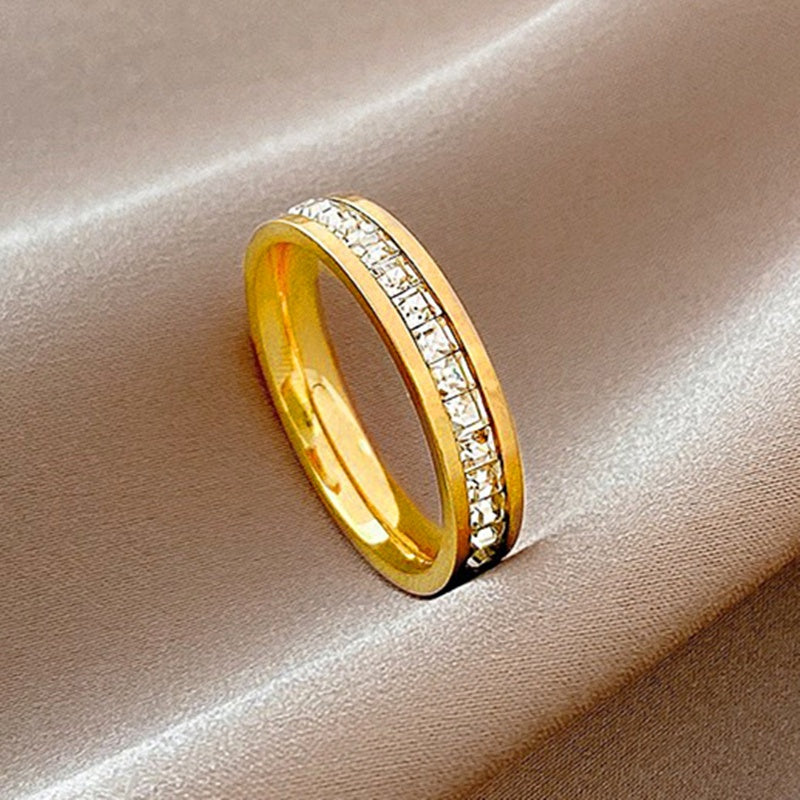 Cincin Berlian Emas untuk Wanita - Vintage Anti Pudar | Perhiasan Hadiah Elegan - 我的商店