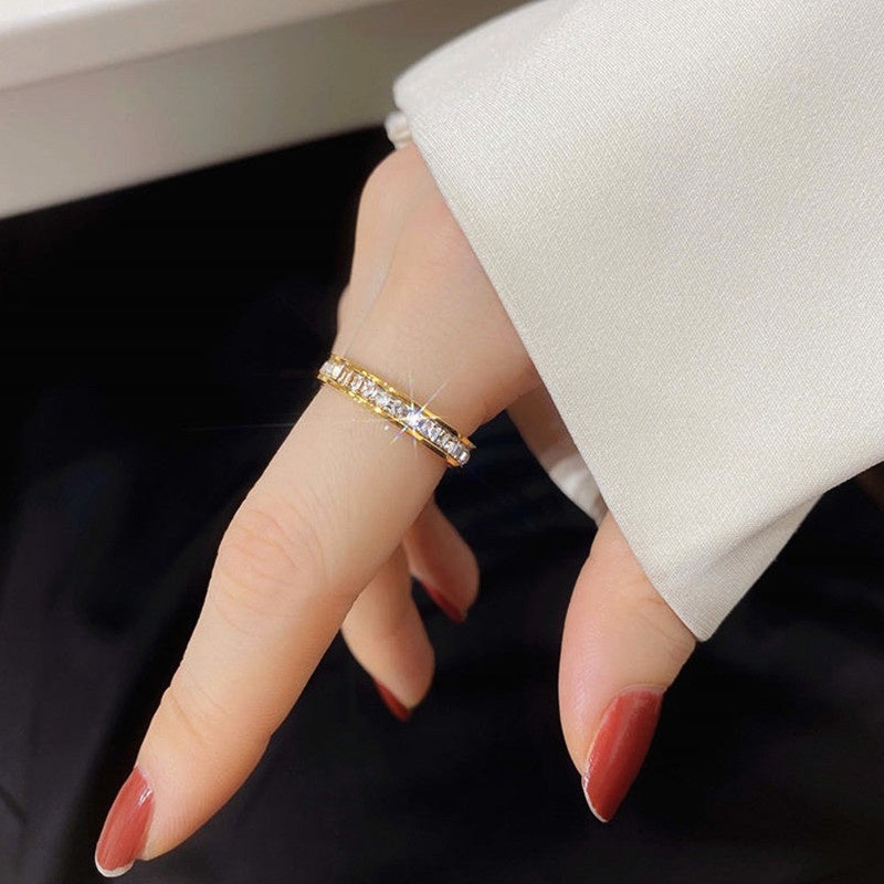 Cincin Berlian Emas untuk Wanita - Vintage Anti Pudar | Perhiasan Hadiah Elegan - 我的商店