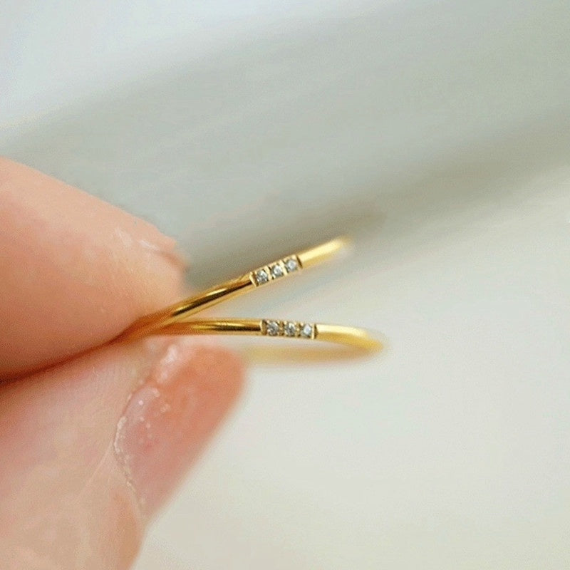 Cincin Pernikahan Emas Vintage untuk Wanita - Singsing Berlian Anti Pudar | Perhiasan Hadiah Elegan - 我的商店