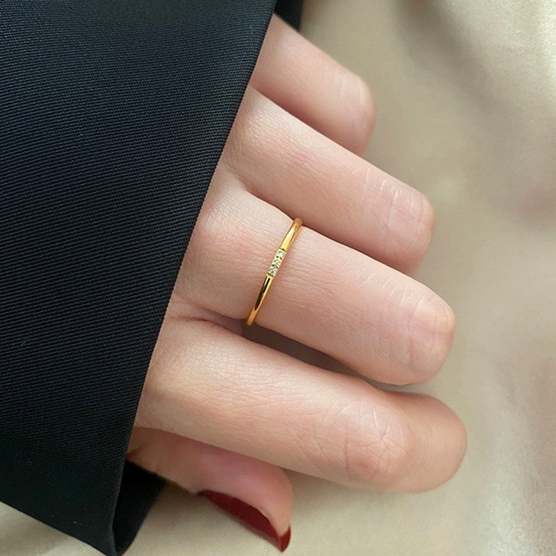 Cincin Pernikahan Emas Vintage untuk Wanita - Singsing Berlian Anti Pudar | Perhiasan Hadiah Elegan - 我的商店