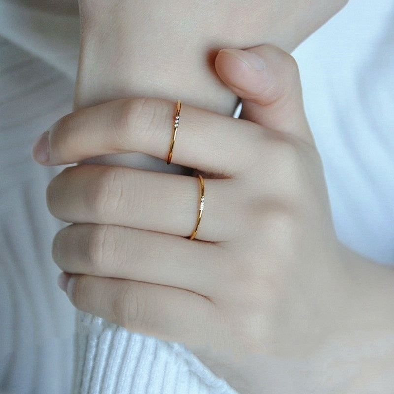 Cincin Pernikahan Emas Vintage untuk Wanita - Singsing Berlian Anti Pudar | Perhiasan Hadiah Elegan - 我的商店