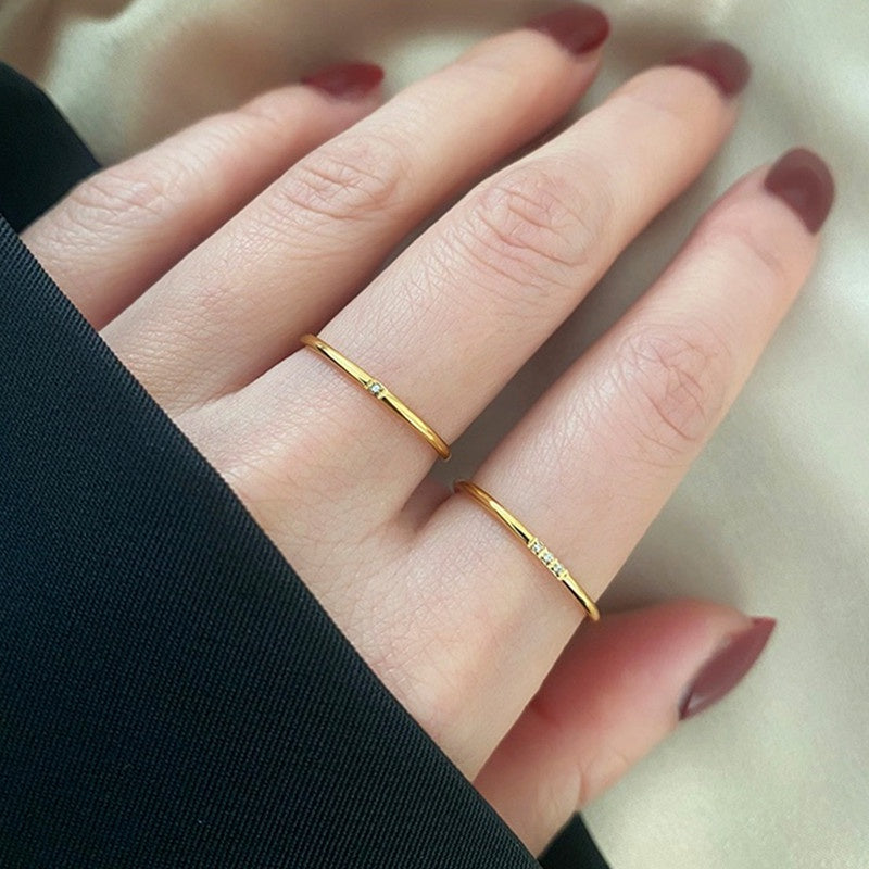 Cincin Pernikahan Emas Vintage untuk Wanita - Singsing Berlian Anti Pudar | Perhiasan Hadiah Elegan - 我的商店