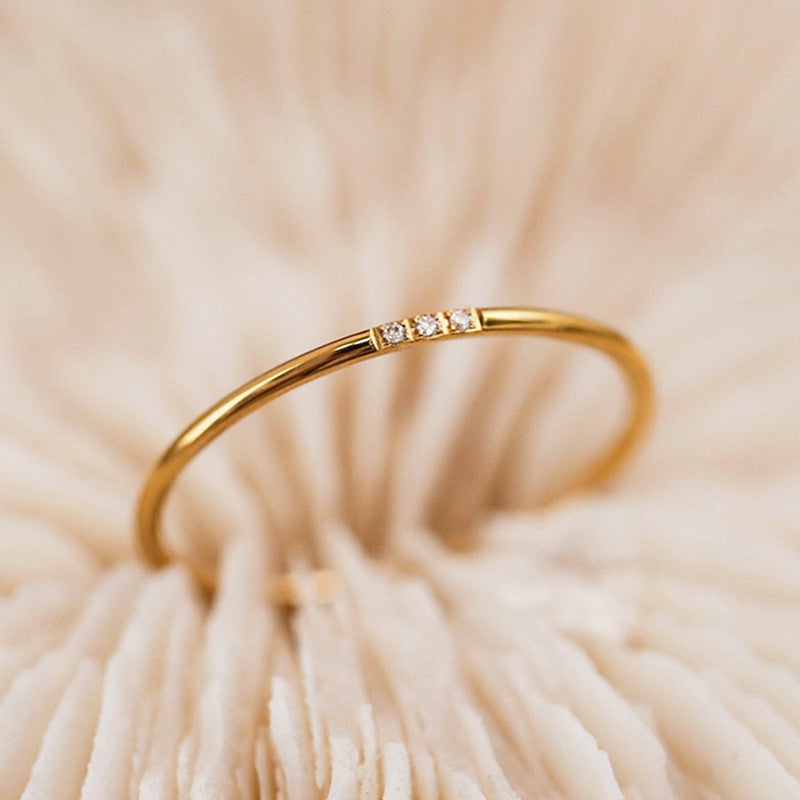 Cincin Pernikahan Emas Vintage untuk Wanita - Singsing Berlian Anti Pudar | Perhiasan Hadiah Elegan - 我的商店