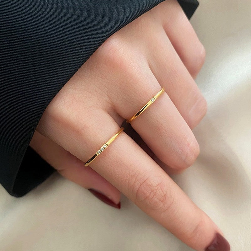 Cincin Pernikahan Emas Vintage untuk Wanita - Singsing Berlian Anti Pudar | Perhiasan Hadiah Elegan - 我的商店
