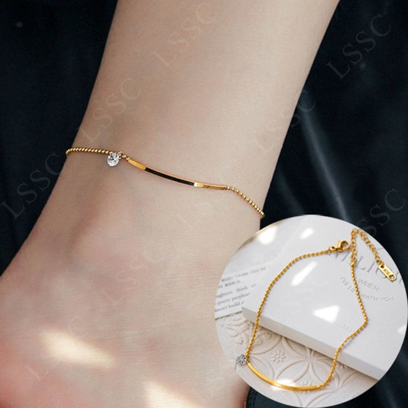 Gelang Kaki Wanita Vintage Liontin Hati - Stainless Steel, Tidak Kusam & Tidak Pudar, Elegan & Awet! - 我的商店