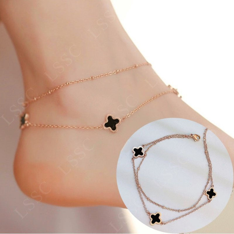Gelang Kaki Wanita Vintage Liontin Hati - Stainless Steel, Tidak Kusam & Tidak Pudar, Elegan & Awet! - 我的商店