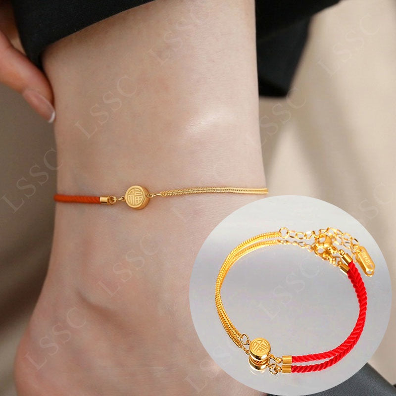 Gelang Kaki Wanita Vintage Liontin Hati - Stainless Steel, Tidak Kusam & Tidak Pudar, Elegan & Awet! - 我的商店