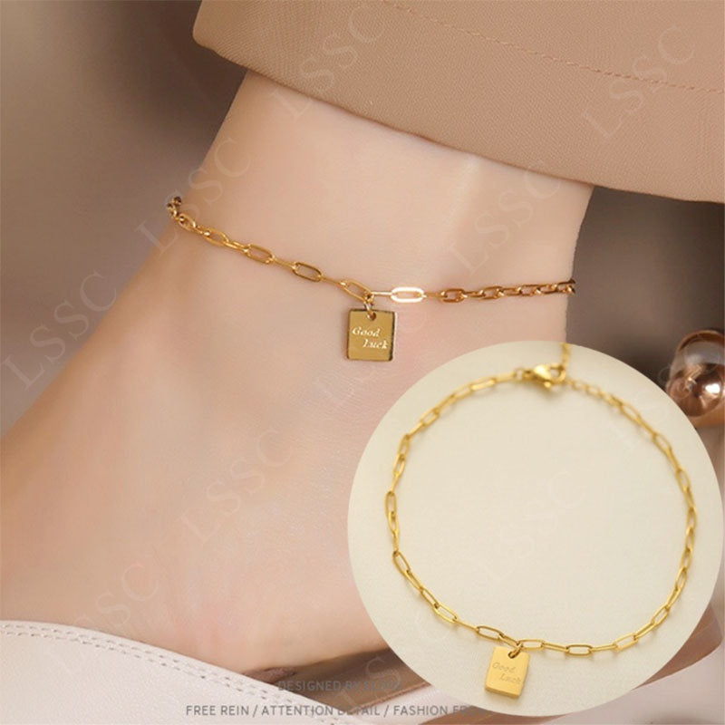 Gelang Kaki Wanita Vintage Liontin Hati - Stainless Steel, Tidak Kusam & Tidak Pudar, Elegan & Awet! - 我的商店