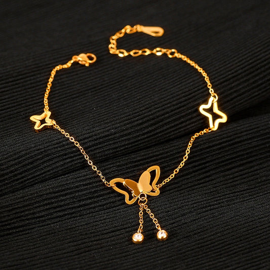 Gelang Kaki Wanita - Stainless Steel Anti Kusam, Aksesoris Pantai & Sehari-hari - 我的商店