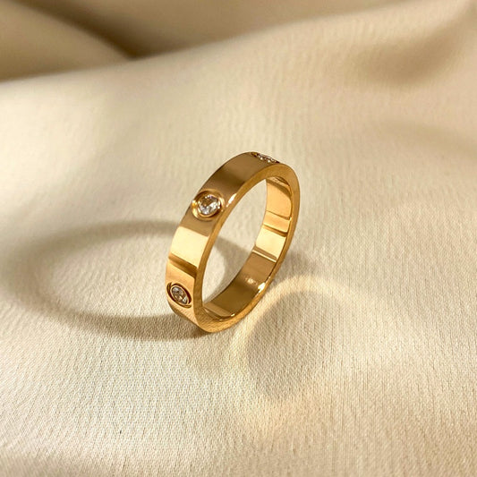 Cincin  Trendy Titanium Anti Karat Tiga Warna ada mata dan tanpa mata menerima reseller - 我的商店